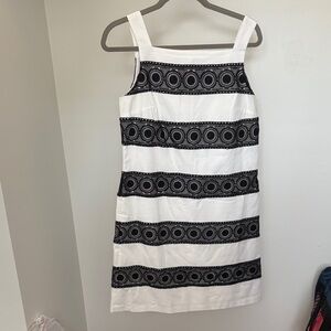 White House Black Market Black and White Striped Mini Dress